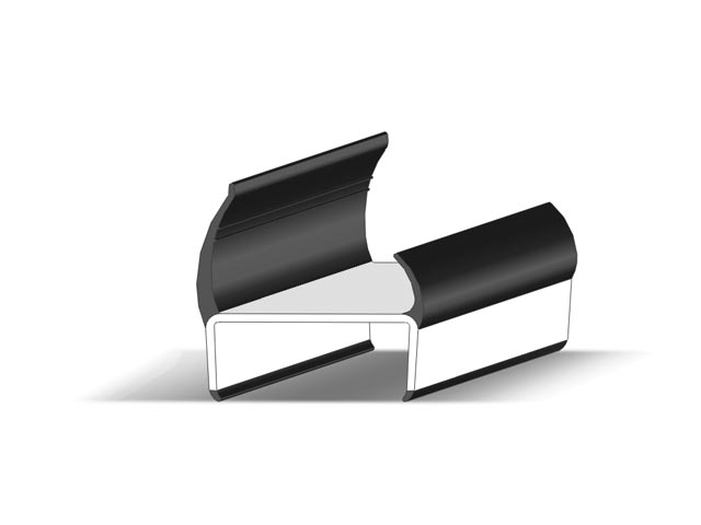 KAPALI KASA PROFILI PVC 47 MM SIYAH BEYAZ